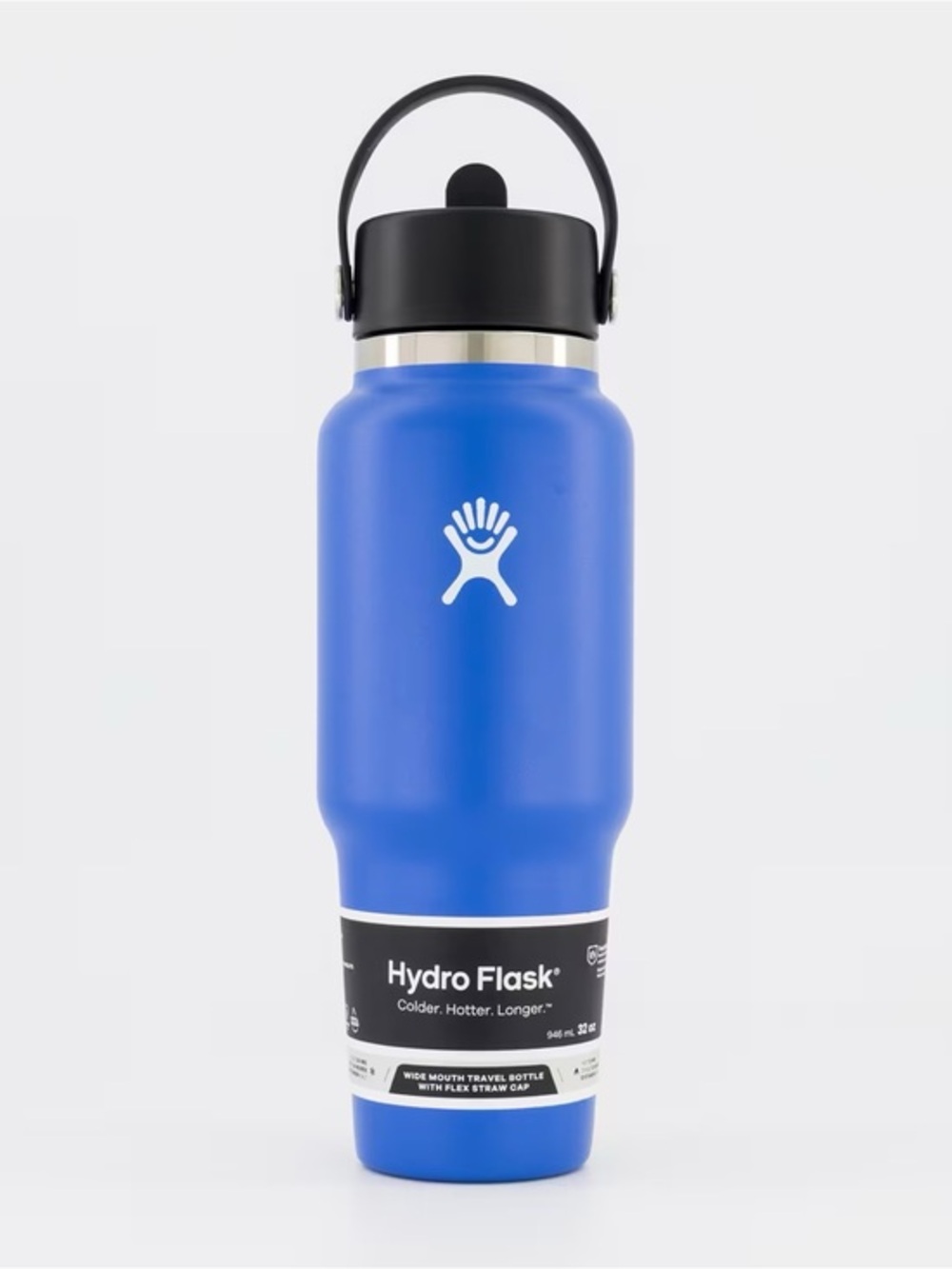 New Hydro Flask 32oz Wide Mouth Travel Bottle with Flex Straw Cap- Cascade Color